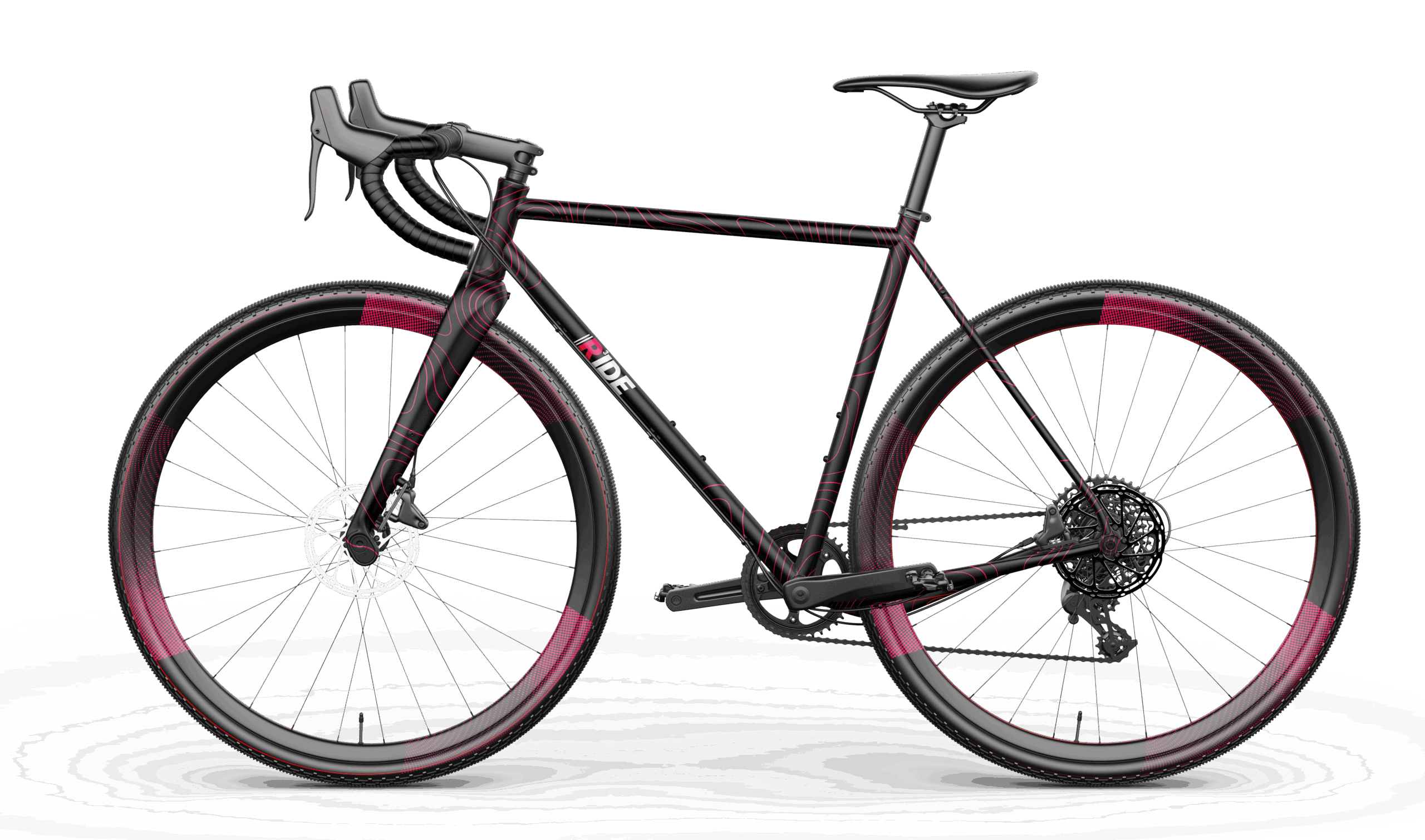 Bike Mockup Freigestelltes Fahrrad mit R³IDE-Branding